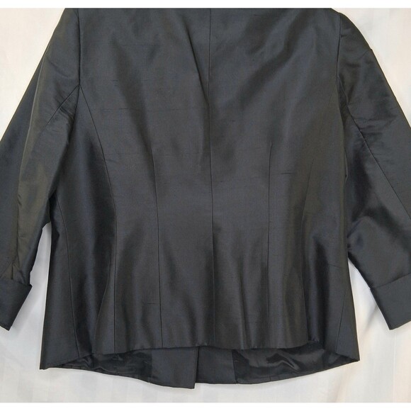 Kate Hill Woman Black Silk Jacket/Blazer Size 16W Fully Lined 3/4 Sleeve - Picture 6 of 15